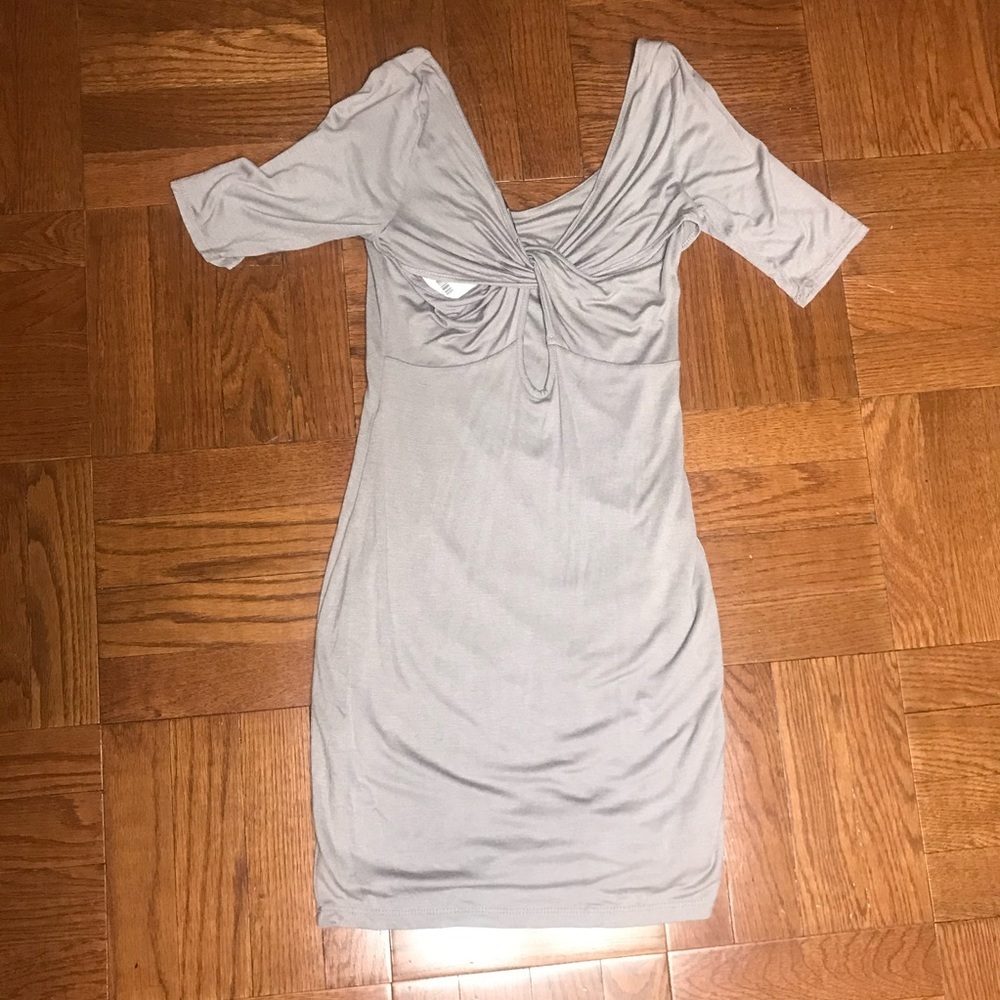 NWT Grey Stretchy Mini Dress by Soprano - Picture 2 of 3